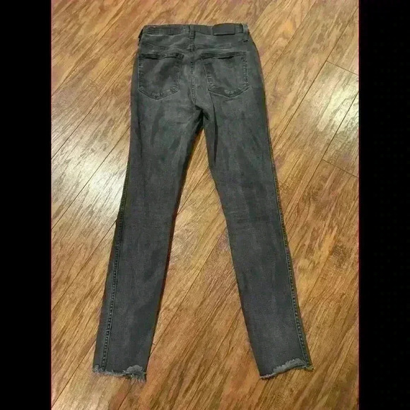 Madewell 10” High Rise Skinny Jeans Black Size 25 Ankle Stretch Denim - Picture 7 of 9